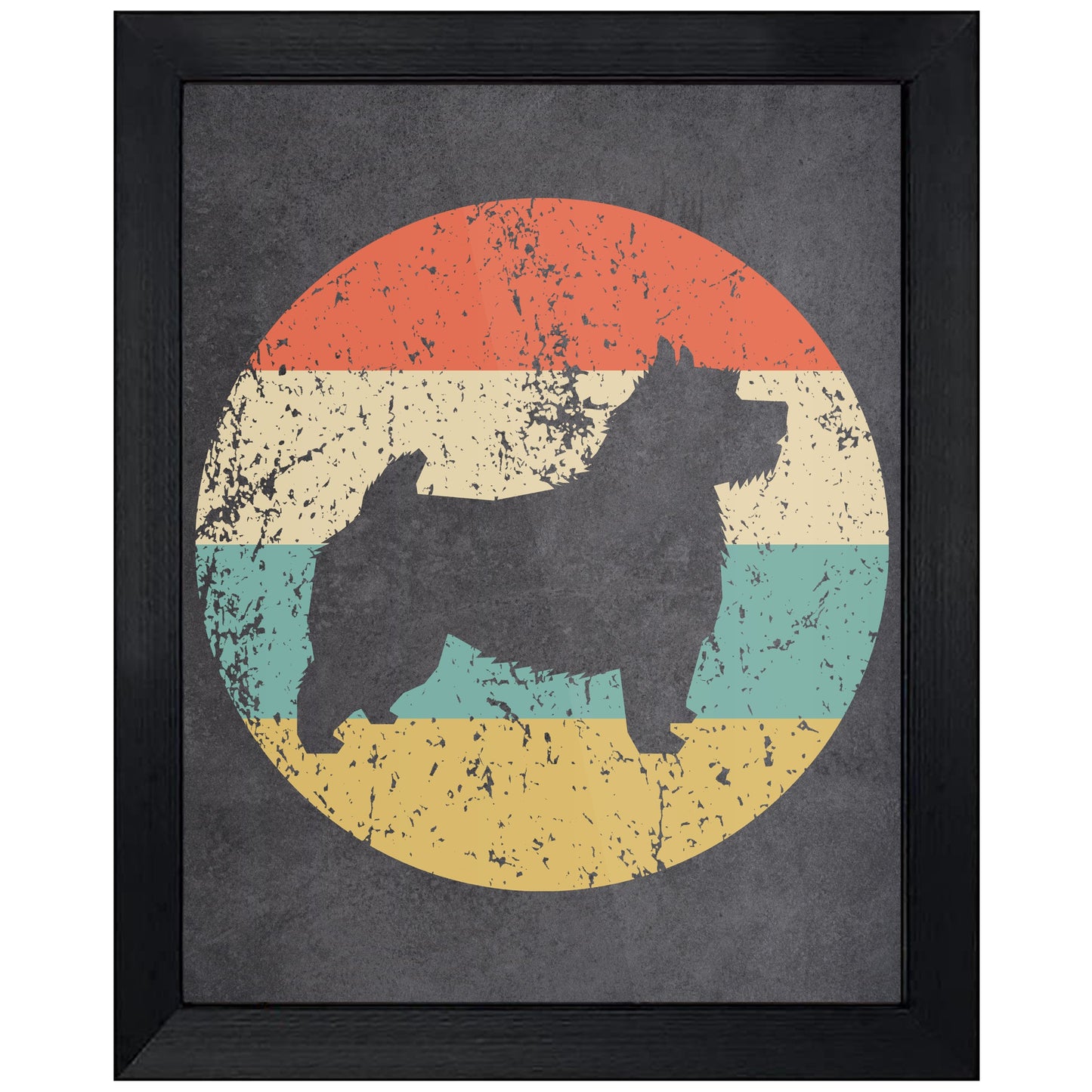 Norwich Terrier Dog Icon Retro 8"x10" Wall Art Print