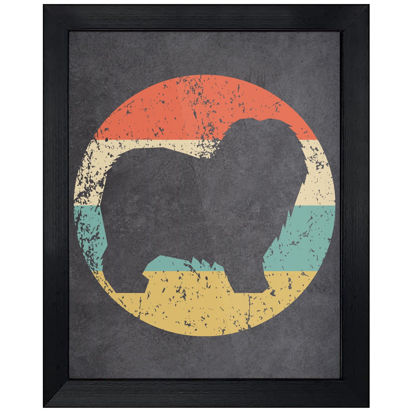 Old English Sheepdog Icon Retro 8"x10" Wall Art Print