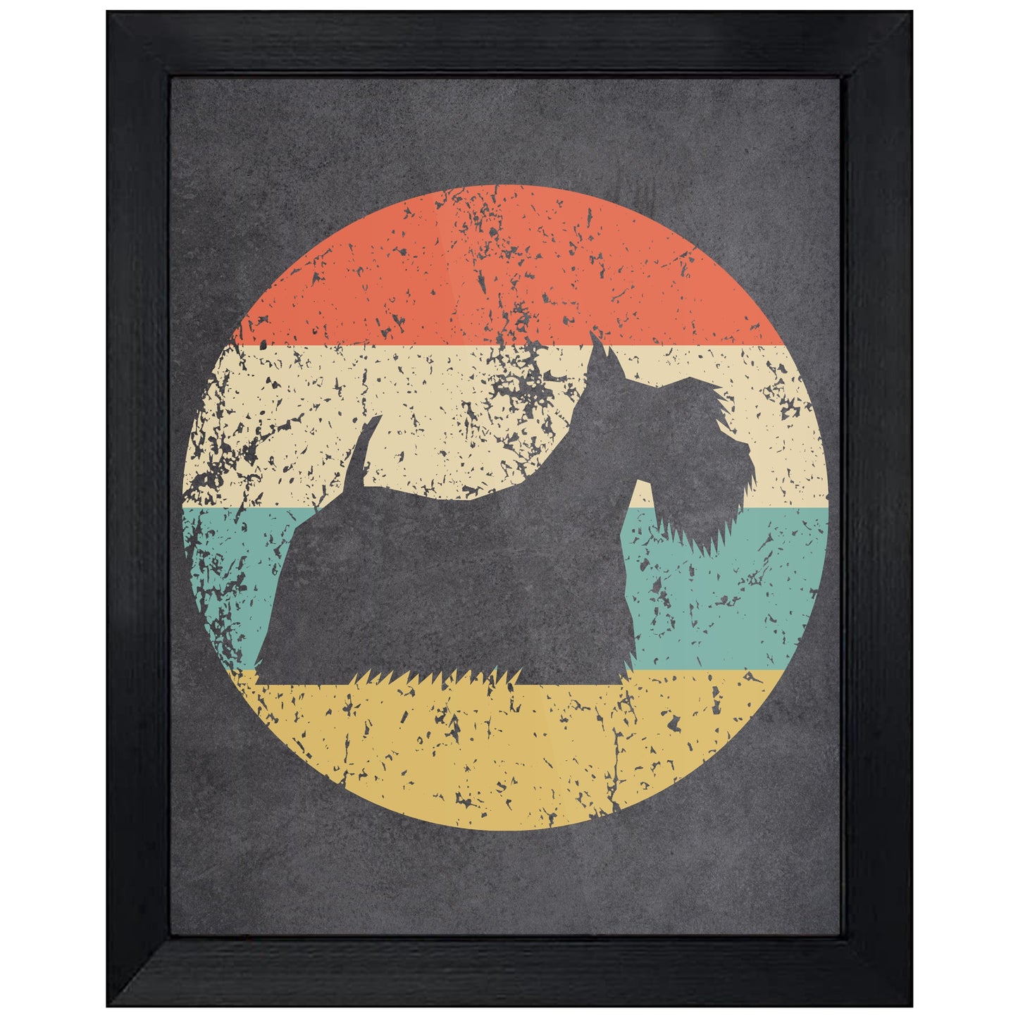 Scottish Terrier Scottie Dog Icon Retro 8"x10" Wall Art Print
