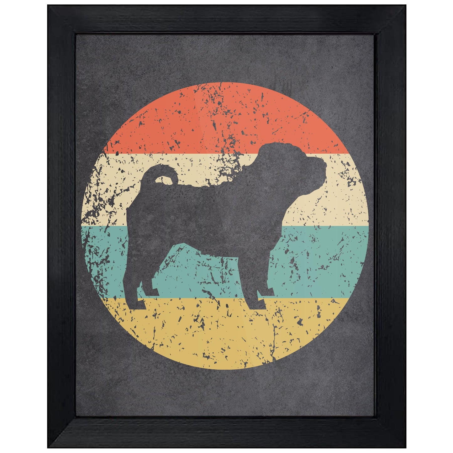 Shar Pei Dog Icon Retro 8"x10" Wall Art Print