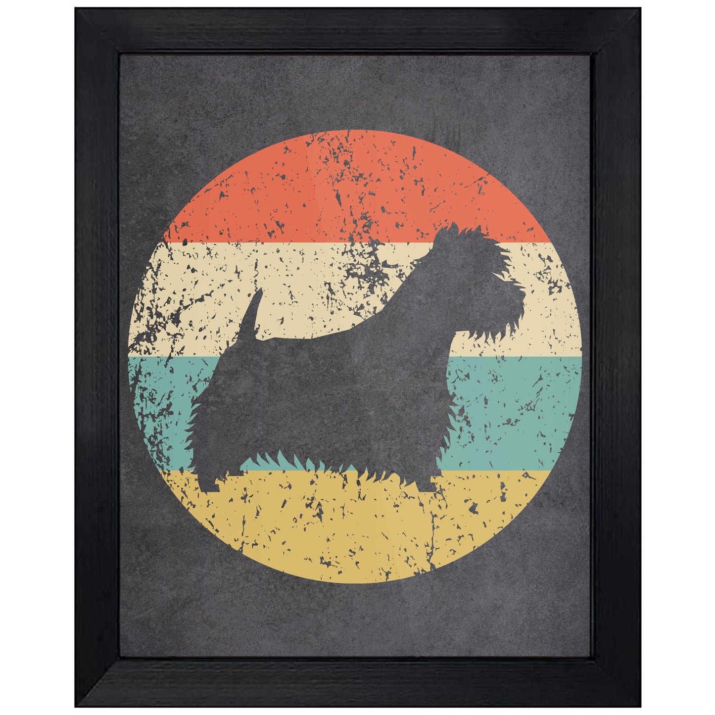 Westie West Highland White Terrier Dog Icon Retro 8"x10" Wall Art Print