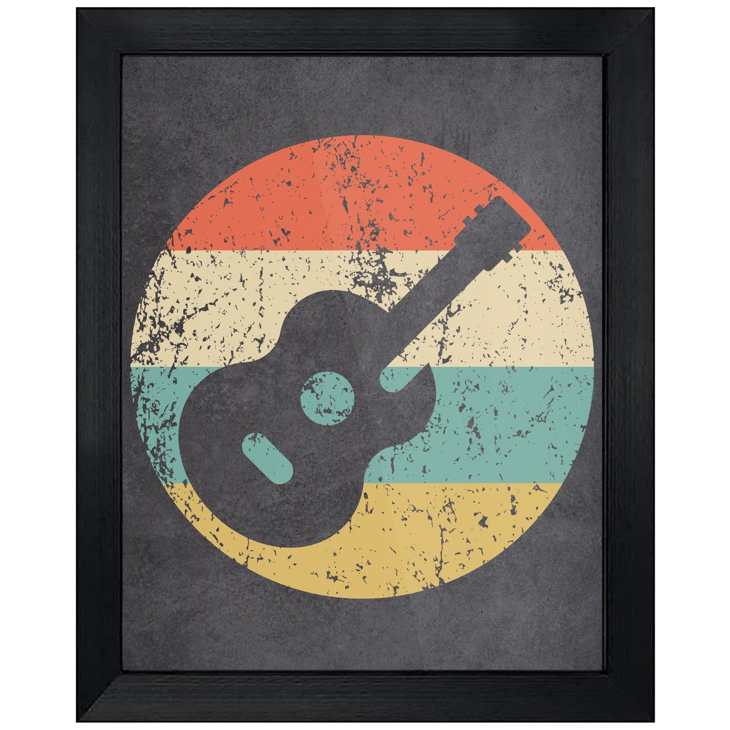 Guitar Music Icon Retro 8"x10" Wall Art Print