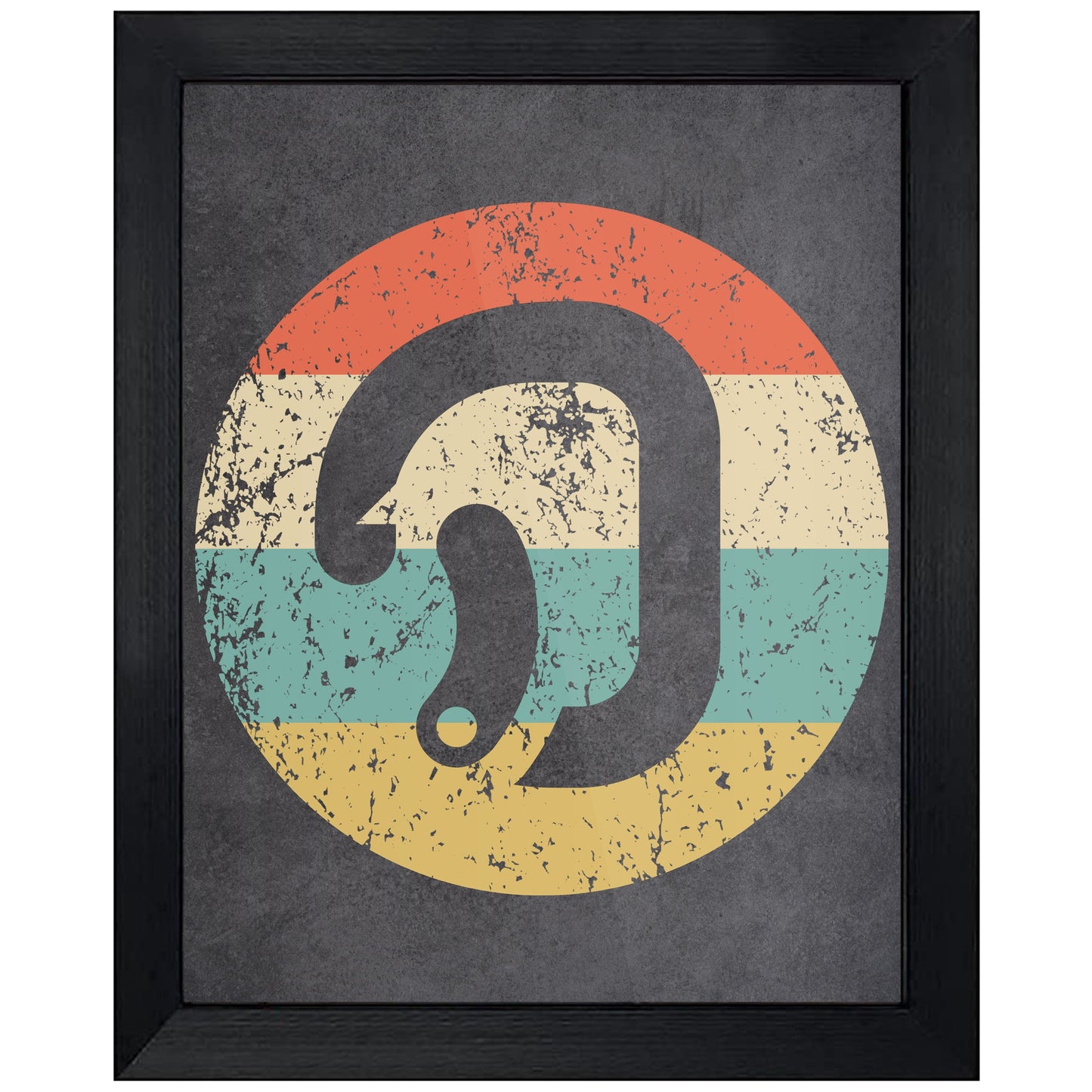 Carabiner Rock Climbing Icon Retro 8"x10" Wall Art Print