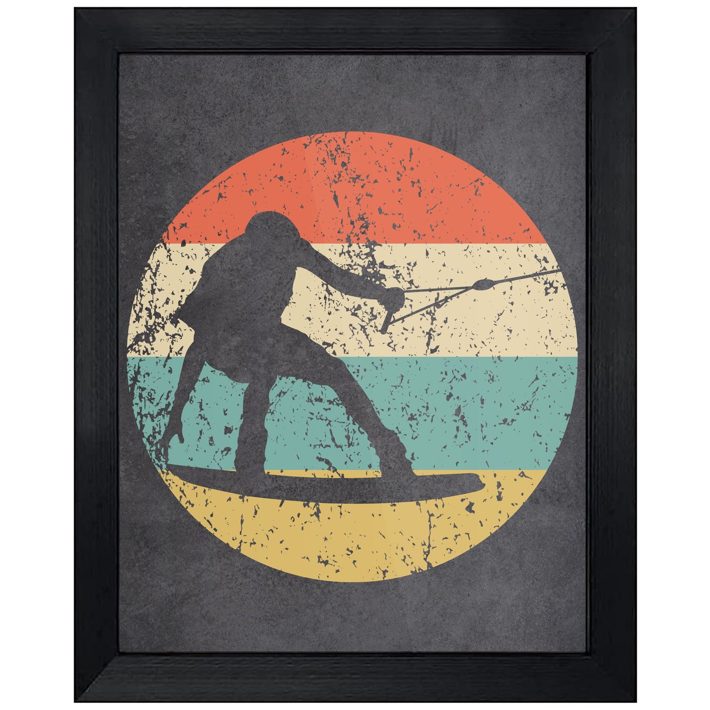 Wakeboarding Wakeboarder Icon Retro 8"x10" Wall Art Print