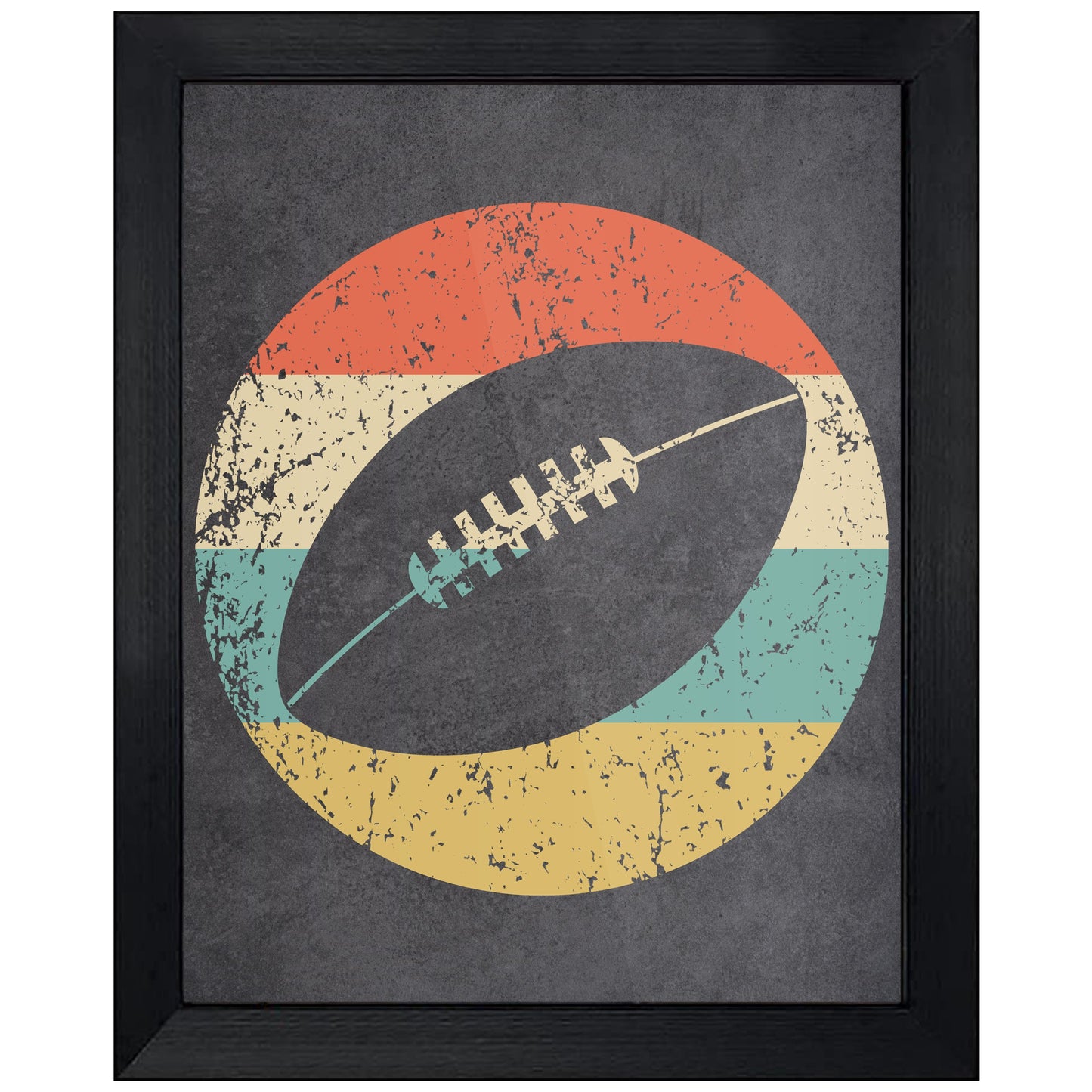 Football Sports Icon Retro 8"x10" Wall Art Print