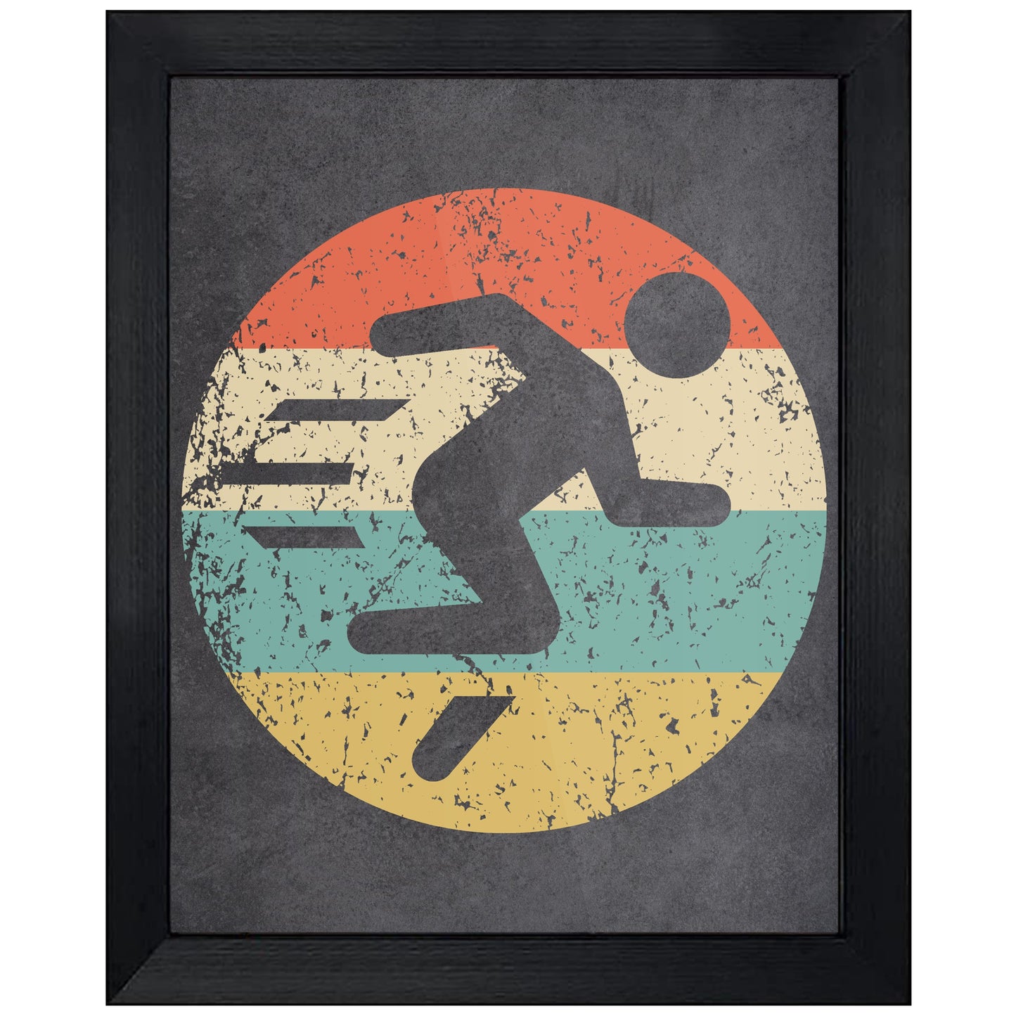 Runner Running Sports Icon Retro 8"x10" Wall Art Print