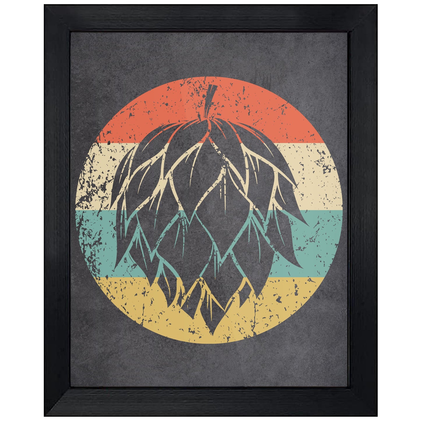 Craft Beer Hops Icon Retro 8"x10" Wall Art Print