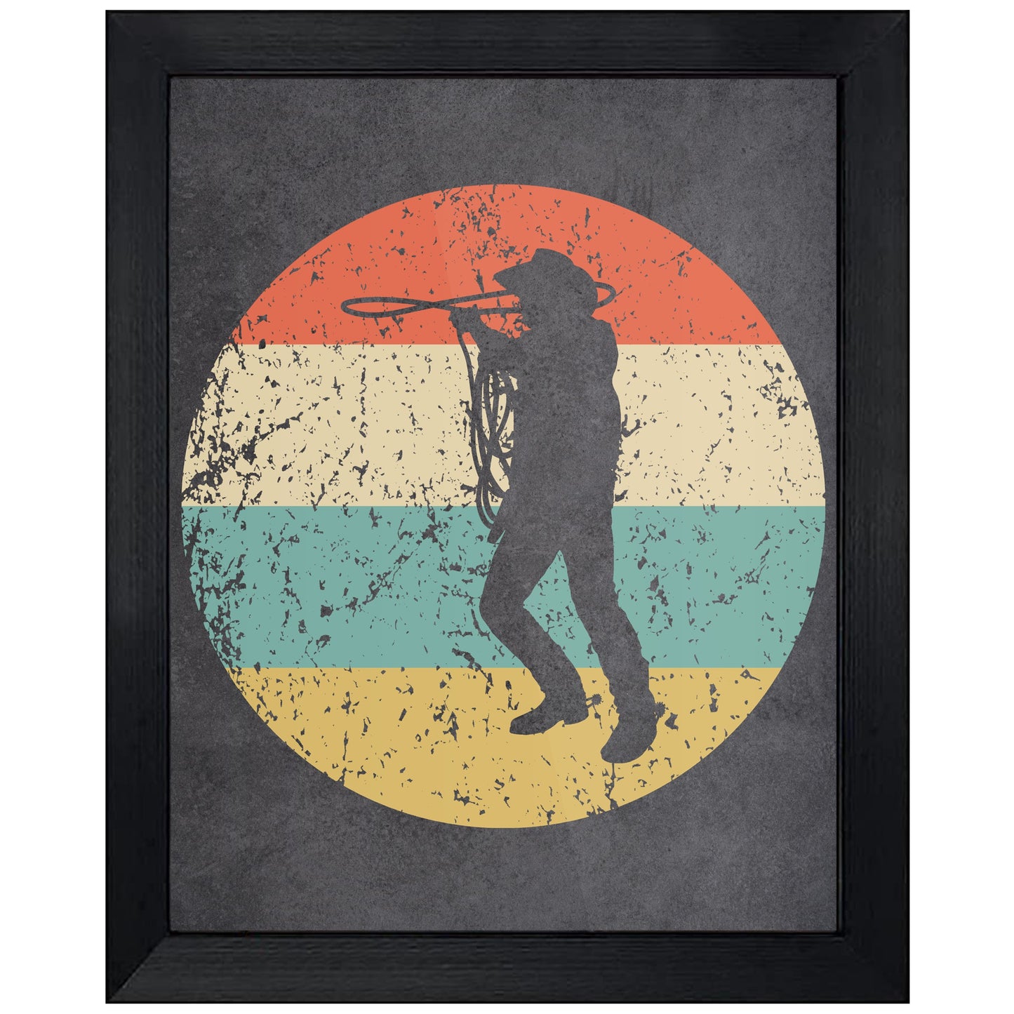 Cowboy Wild West Icon Retro 8"x10" Wall Art Print
