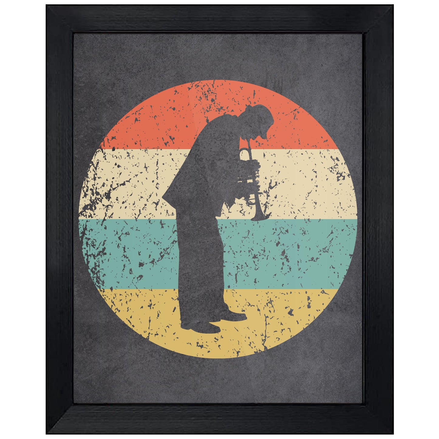 Trumpet Player Music Icon Retro 8"x10" Wall Art Print