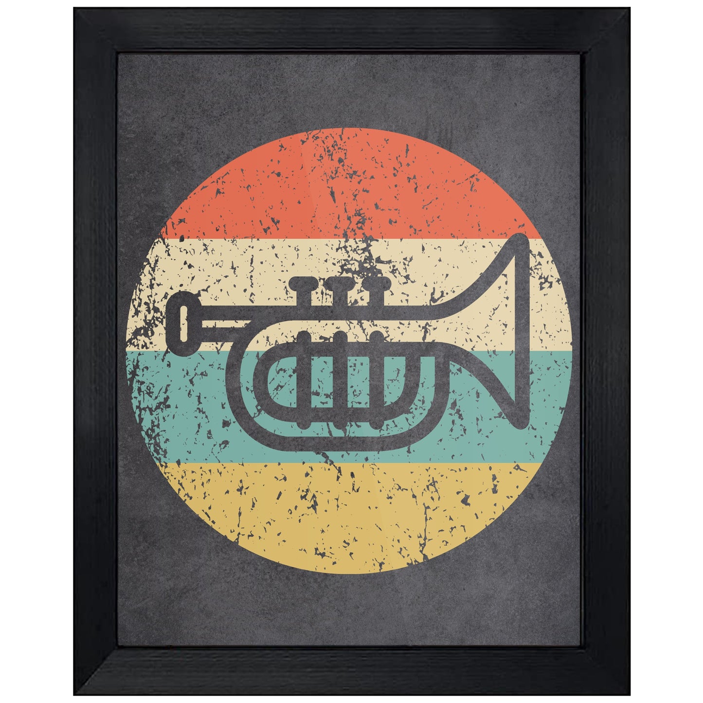 Trumpet Music Icon Retro 8"x10" Wall Art Print