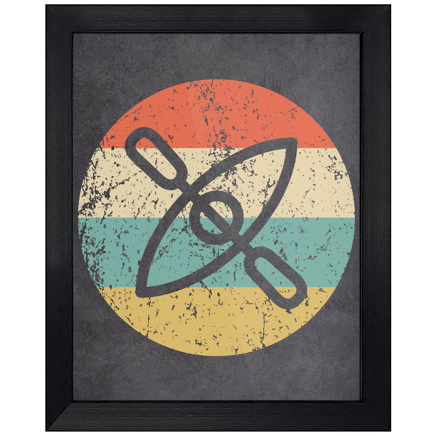 Kayak Icon Retro 8"x10" Wall Art Print