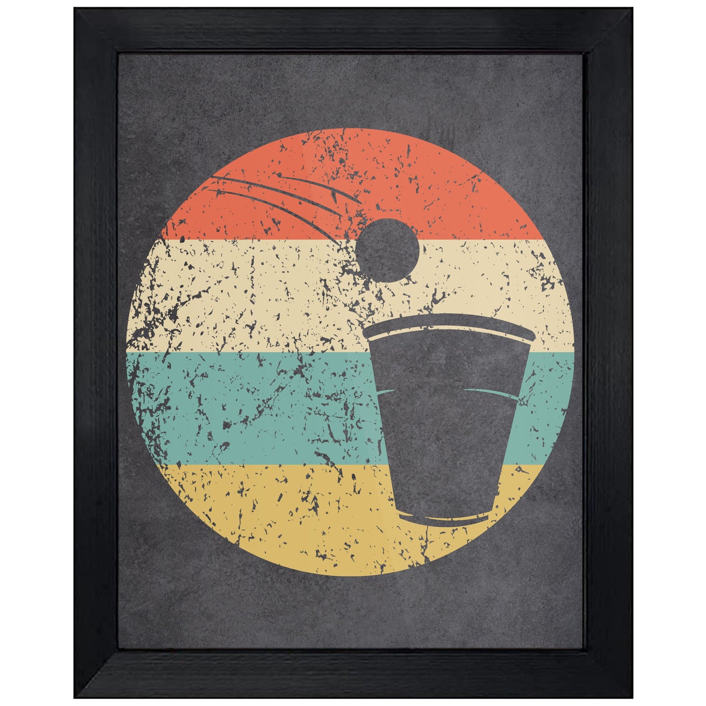 Beer Pong Icon Retro 8"x10" Wall Art Print