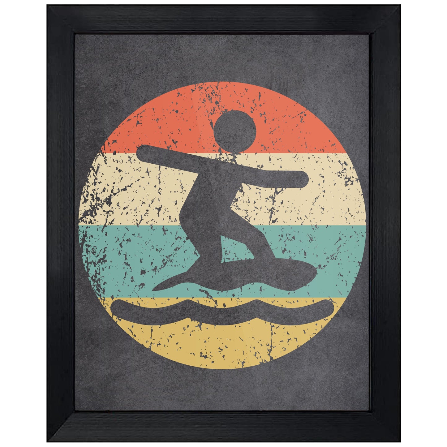 Skimboarding Icon Retro 8"x10" Wall Art Print