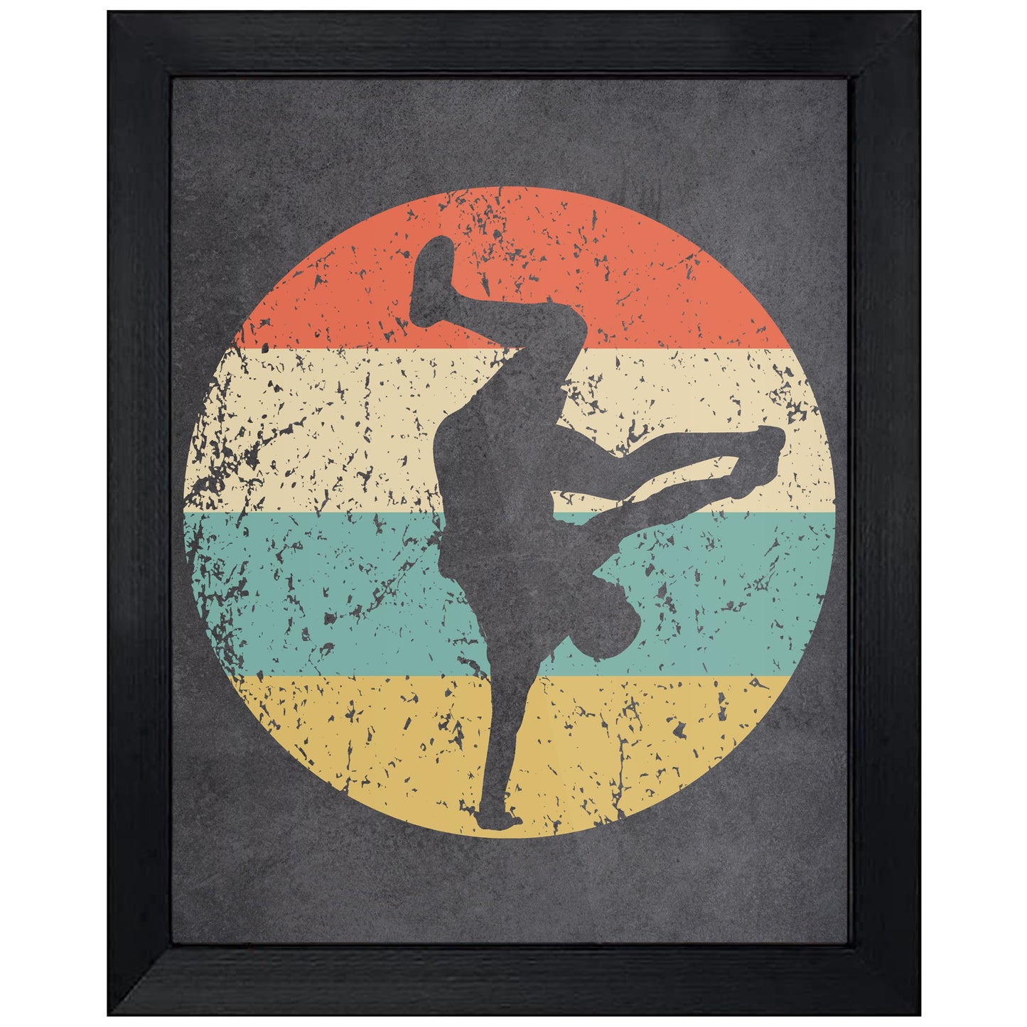 Breakdancing B Boy Dance Icon Retro 8"x10" Wall Art Print