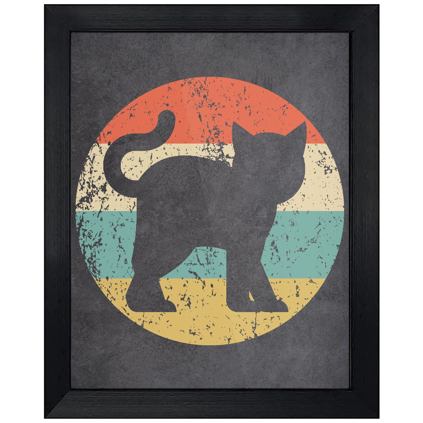 Cat Animal Icon Retro 8"x10" Wall Art Print
