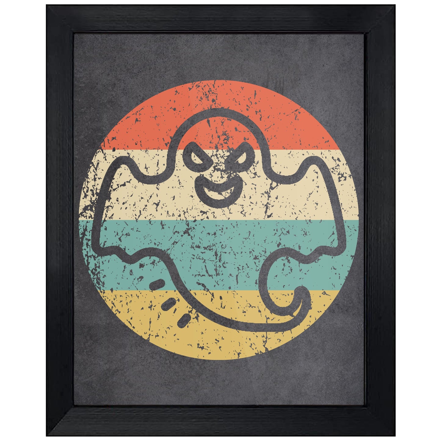 Ghost Halloween Icon Retro 8"x10" Wall Art Print