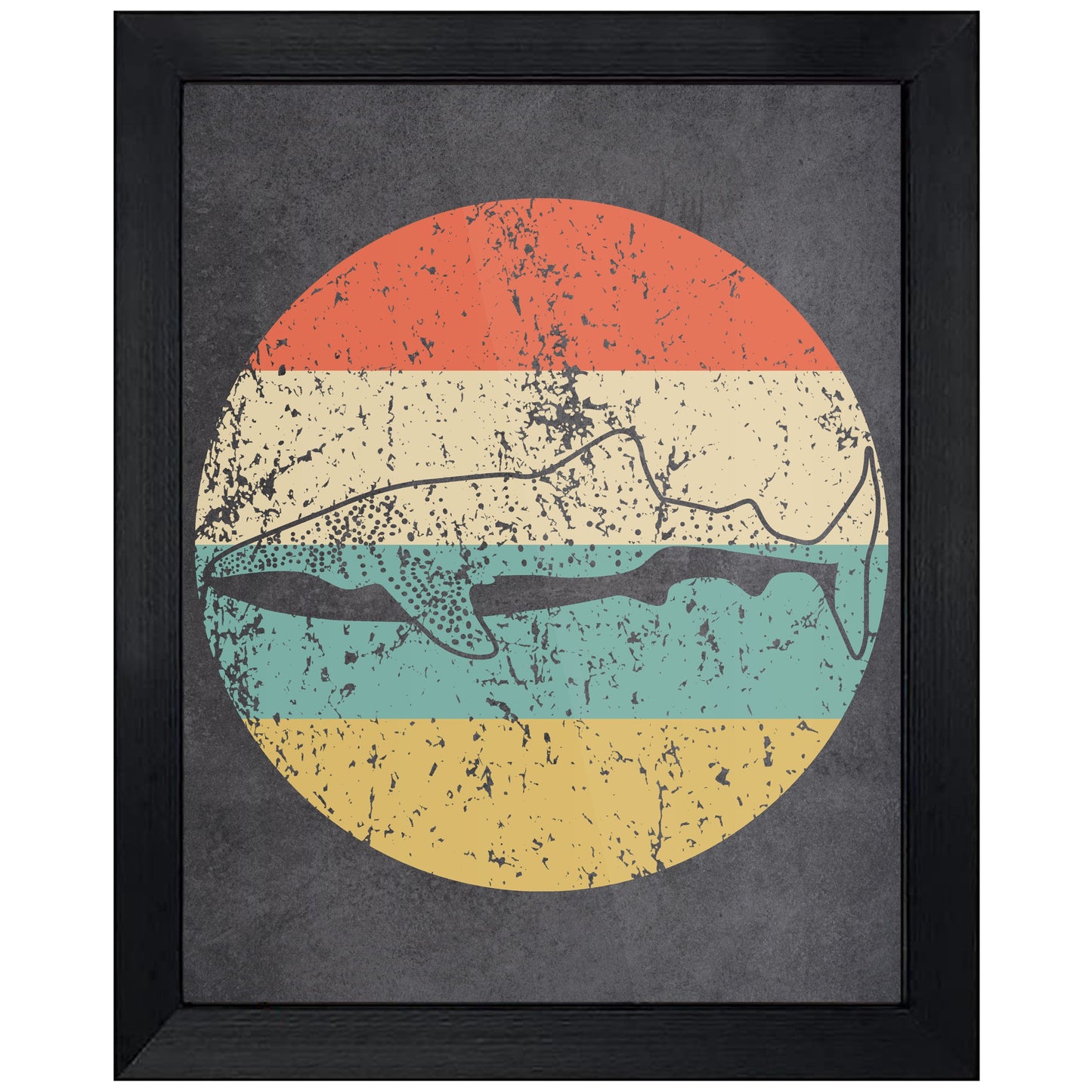 Whale Shark Icon Retro 8"x10" Wall Art Print