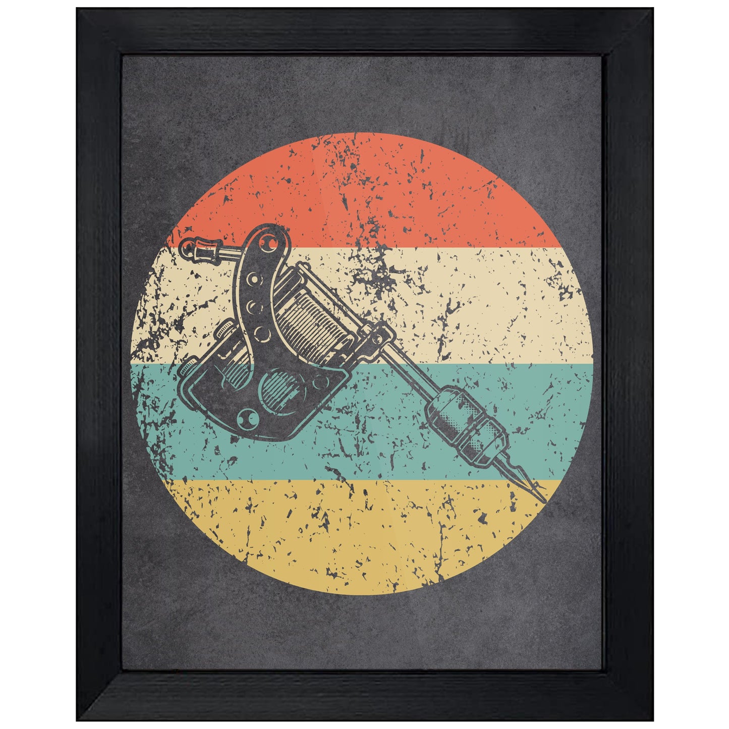 Tattoo Gun Icon Retro 8"x10" Wall Art Print