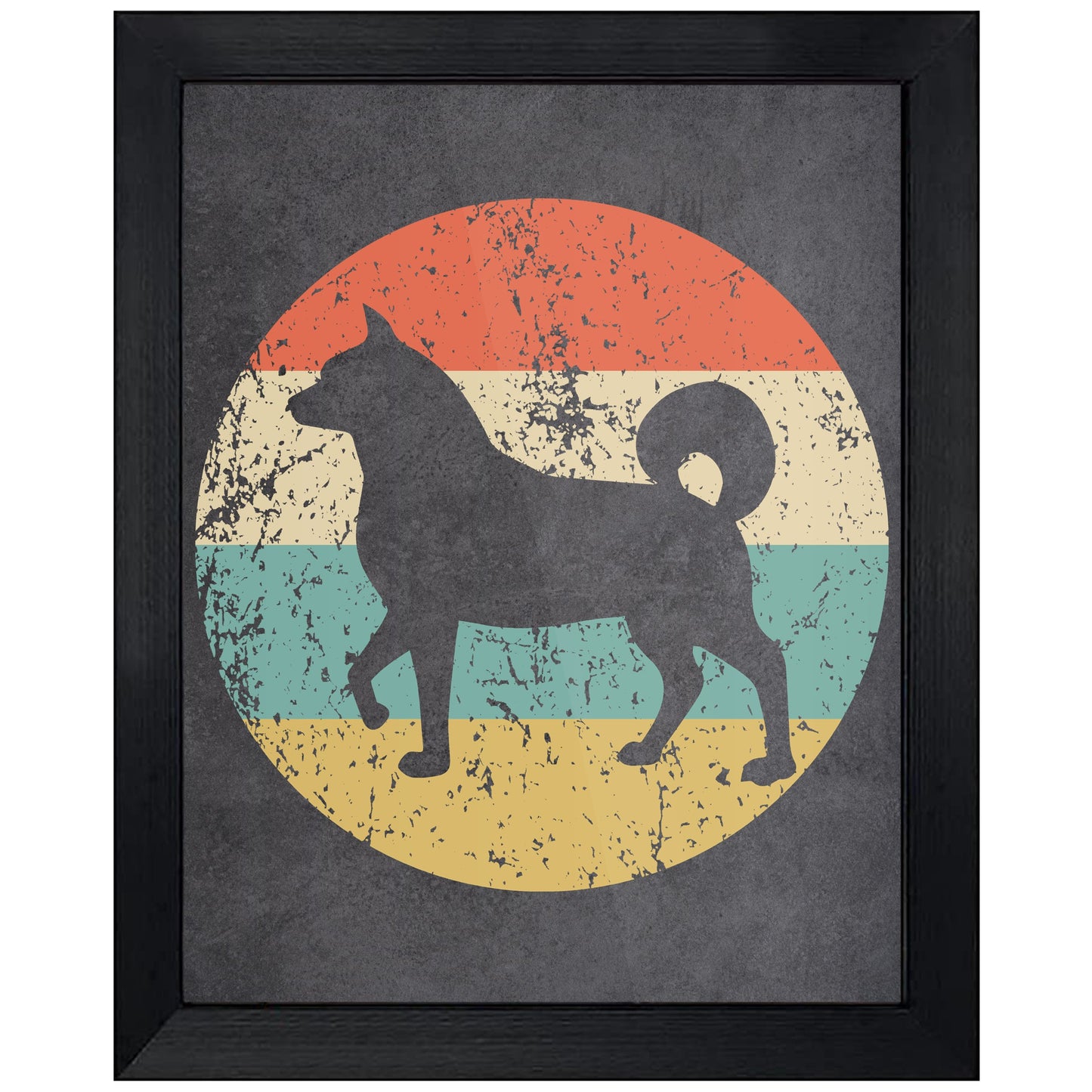 Akita Inu Dog Icon Retro 8"x10" Wall Art Print