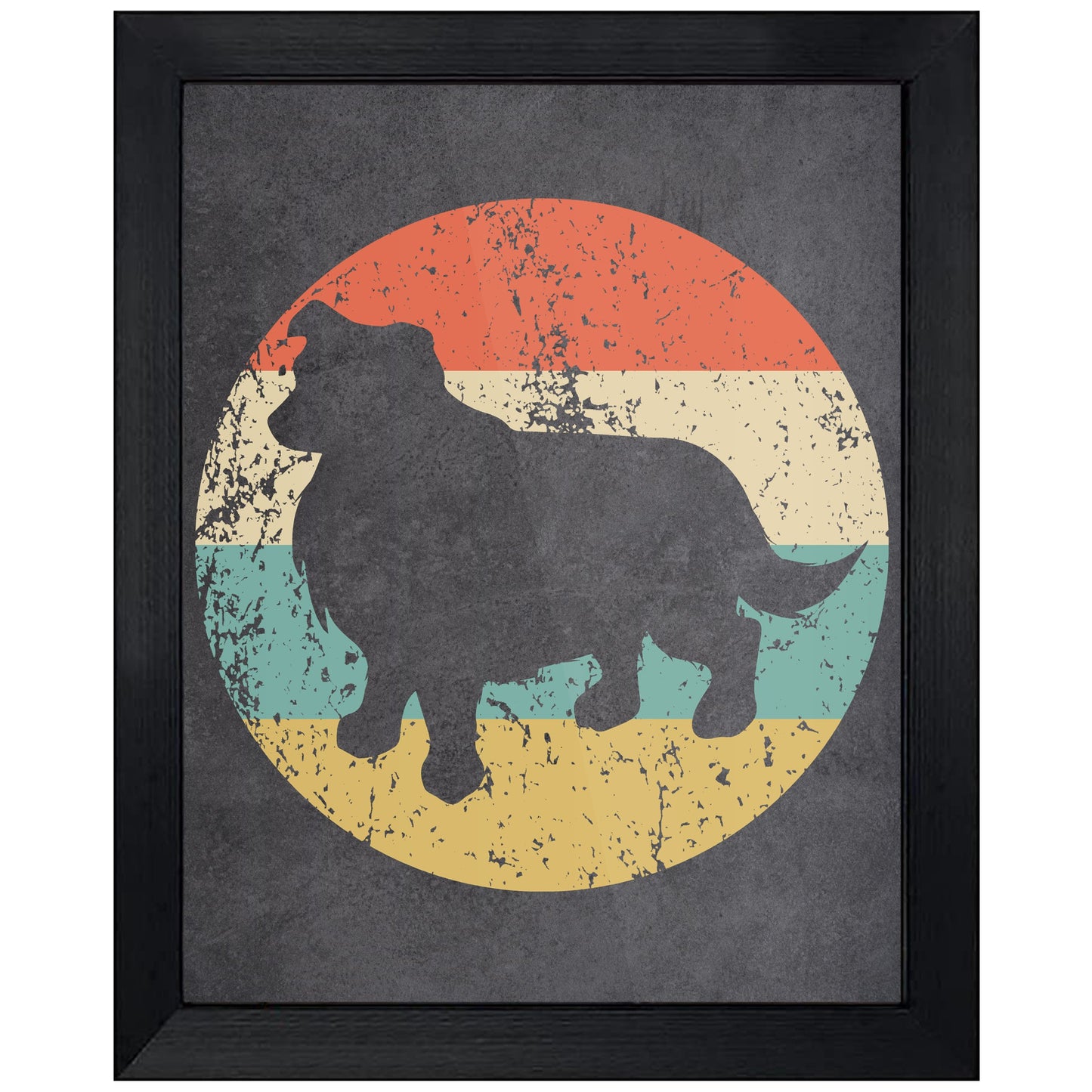 Australian Shepherd Dog Icon Retro 8"x10" Wall Art Print