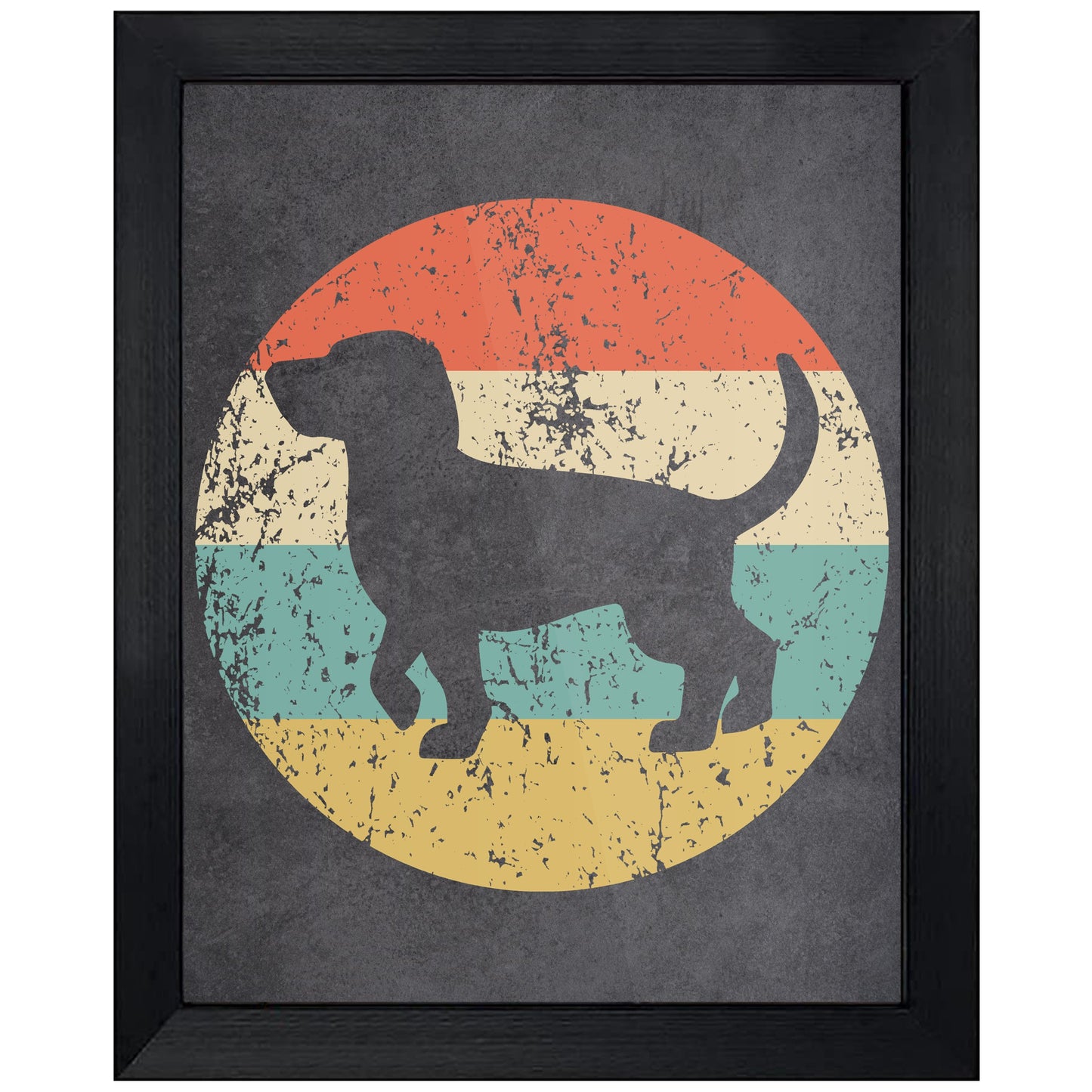Beagle Dog Icon Retro 8"x10" Wall Art Print