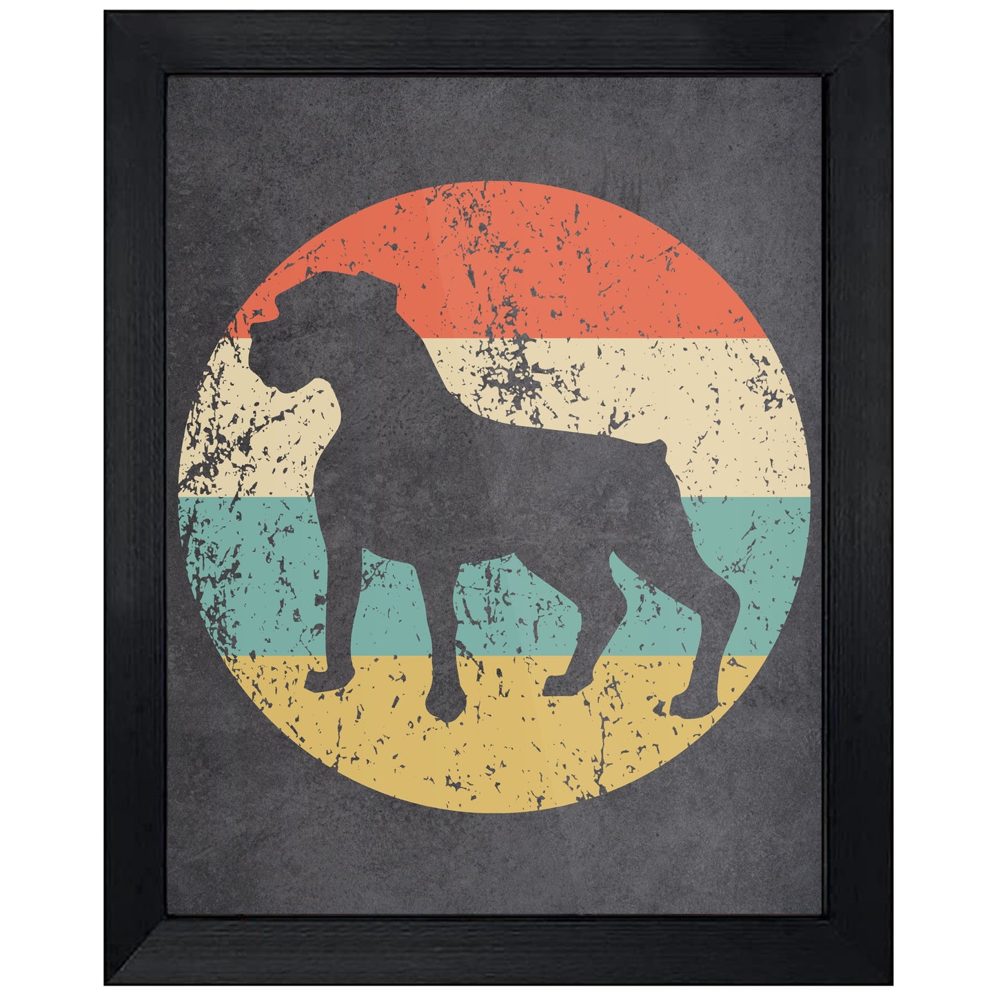 Boxer Dog Icon Retro 8"x10" Wall Art Print
