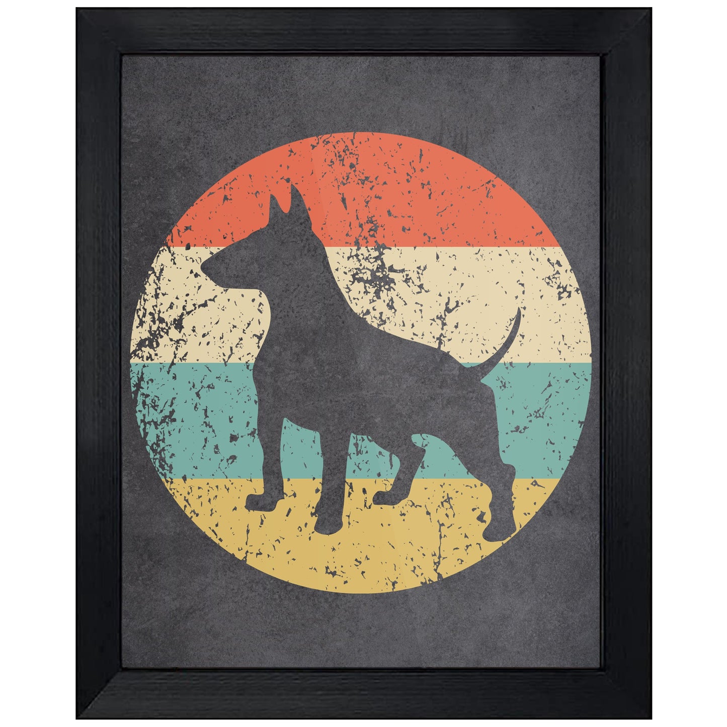 Bull Terrier Dog Icon Retro 8"x10" Wall Art Print