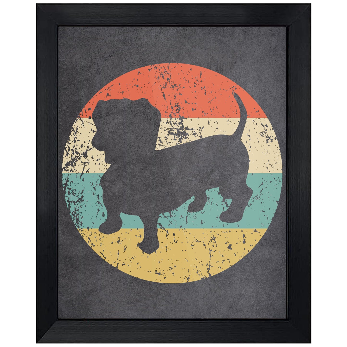 Dachshund Doxen Weiner Dog Icon Retro 8"x10" Wall Art Print