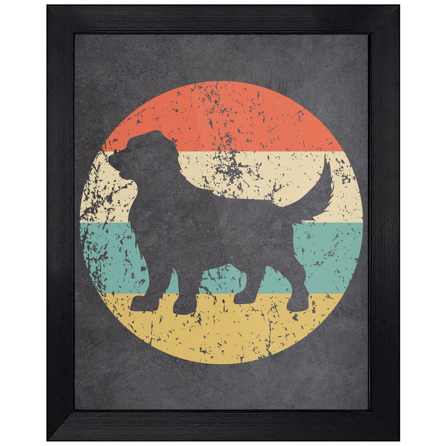 Golden Retriever Dog Icon Retro 8"x10" Wall Art Print