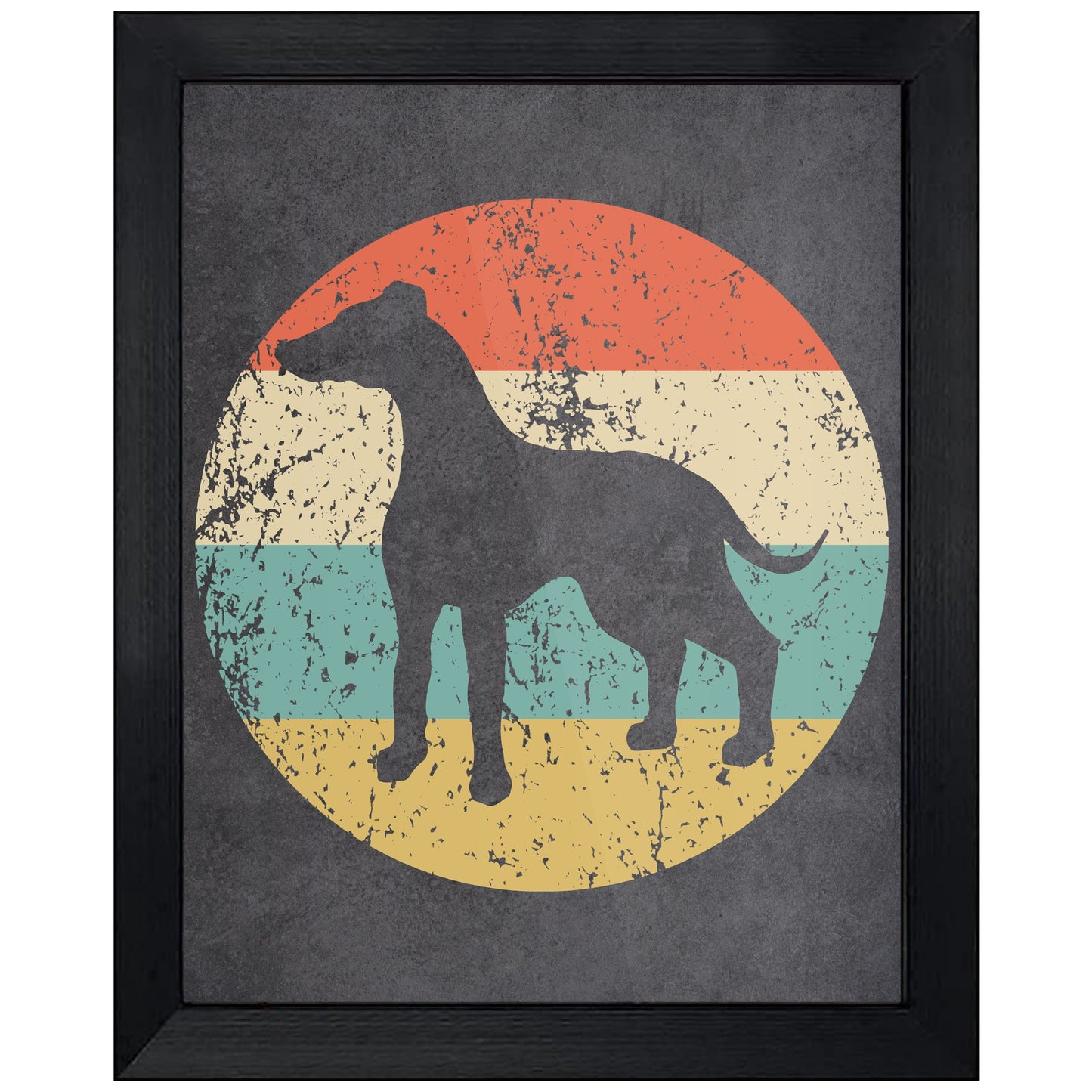 Greyhound Dog Icon Retro 8"x10" Wall Art Print