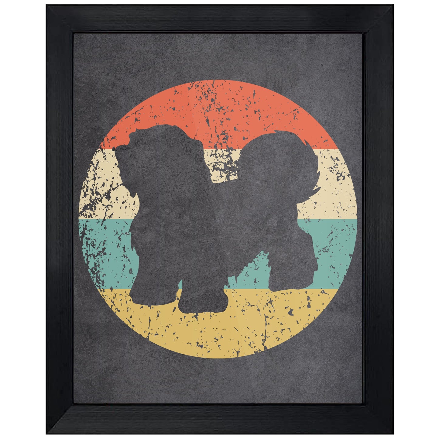 Havanese Dog Icon Retro 8"x10" Wall Art Print