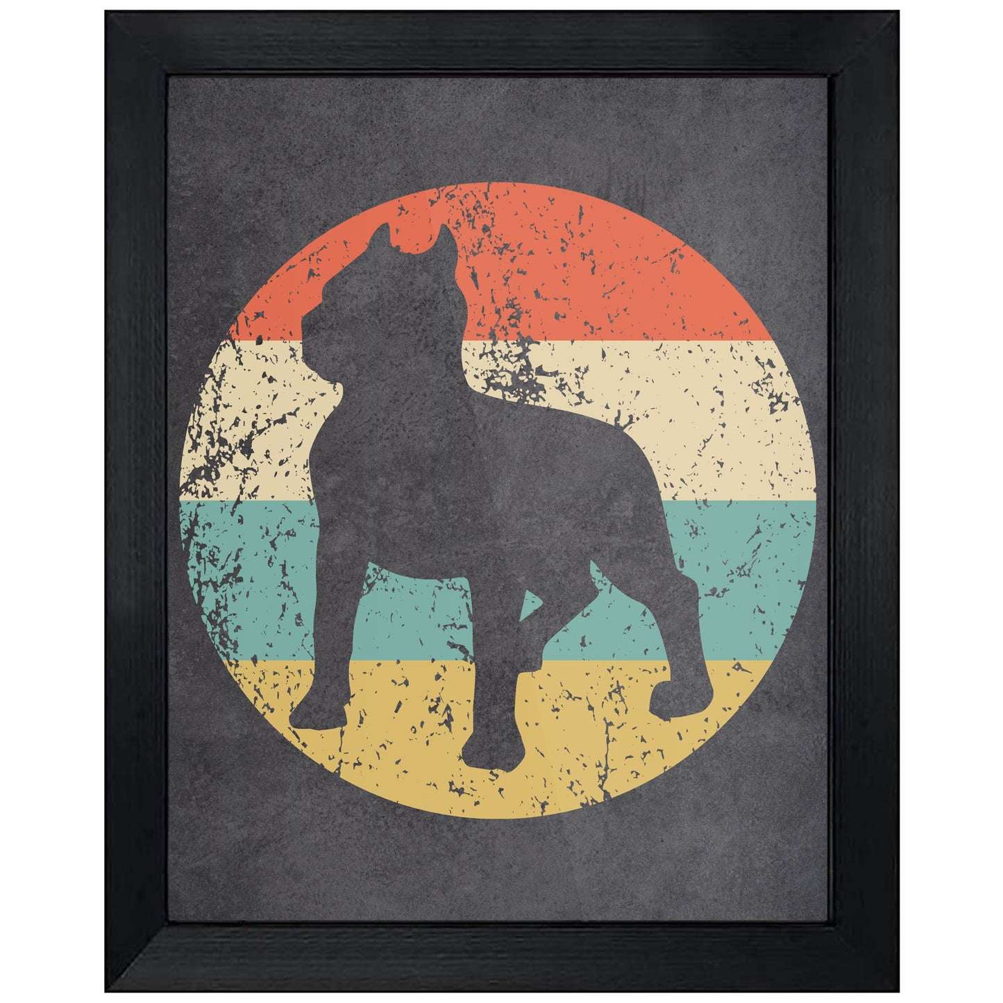 Pit Bull Dog Icon Retro 8"x10" Wall Art Print