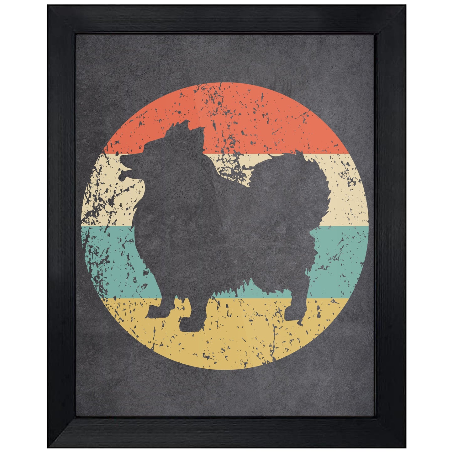 Pomeranian Dog Icon Retro 8"x10" Wall Art Print