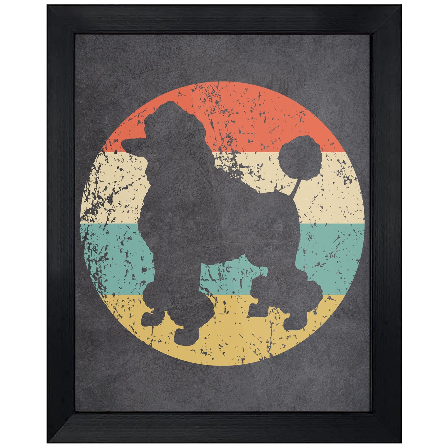 Poodle Dog Icon Retro 8"x10" Wall Art Print