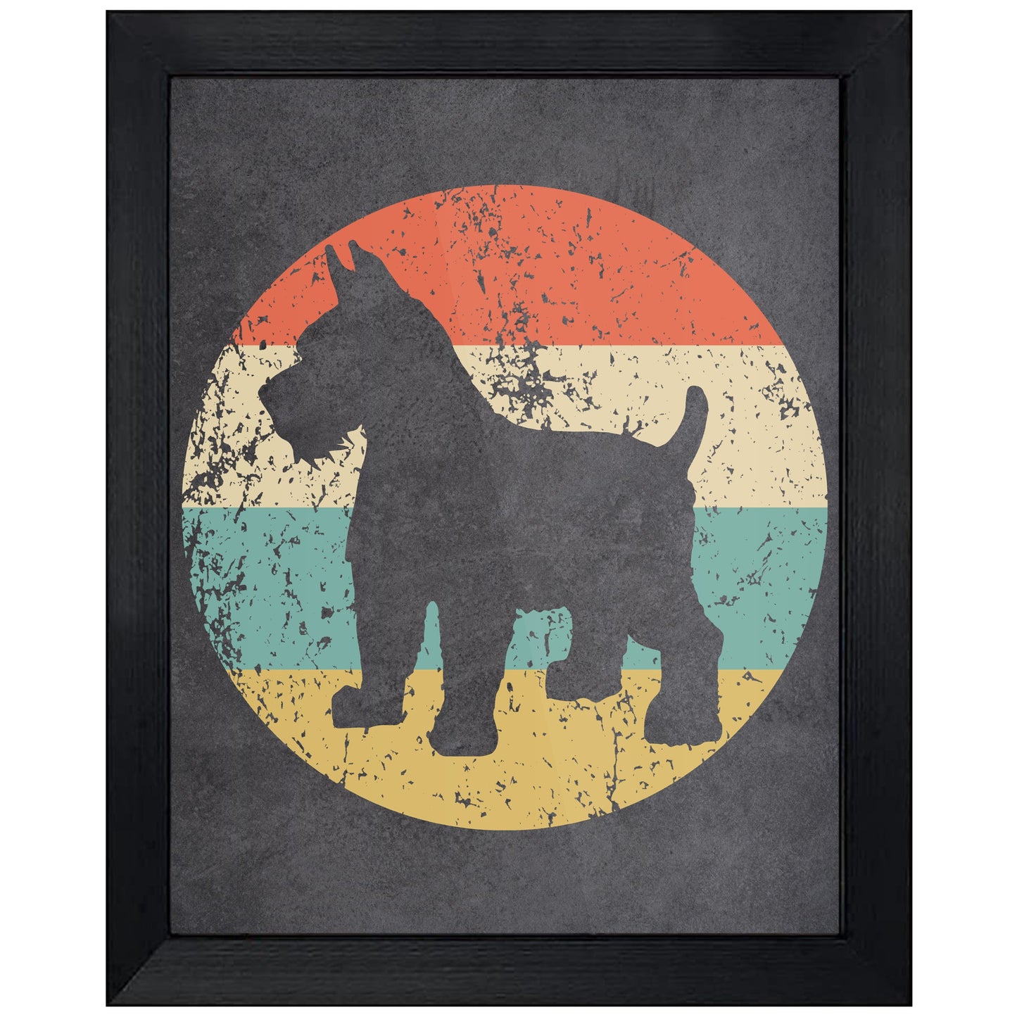 Schnauzer Dog Icon Retro 8"x10" Wall Art Print