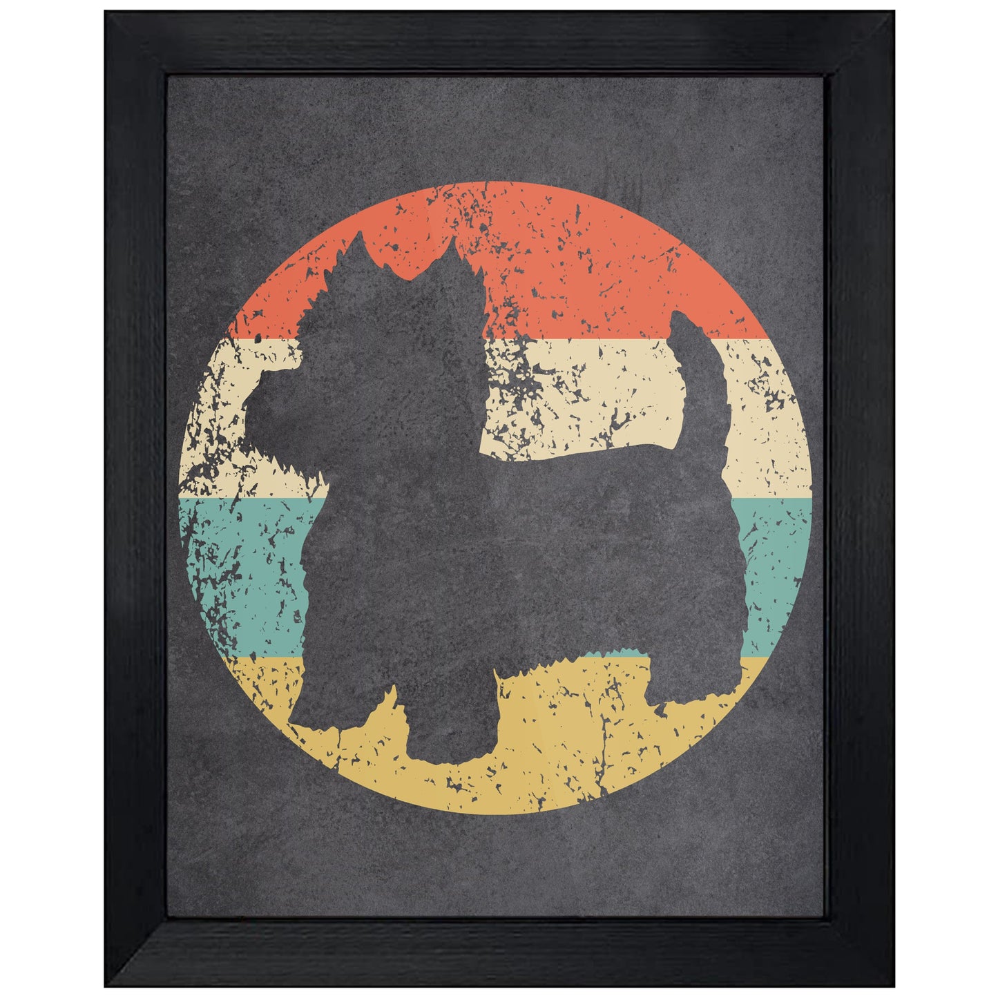 West Highland White Terrier Westie Dog Icon Retro 8"x10" Wall Art Print