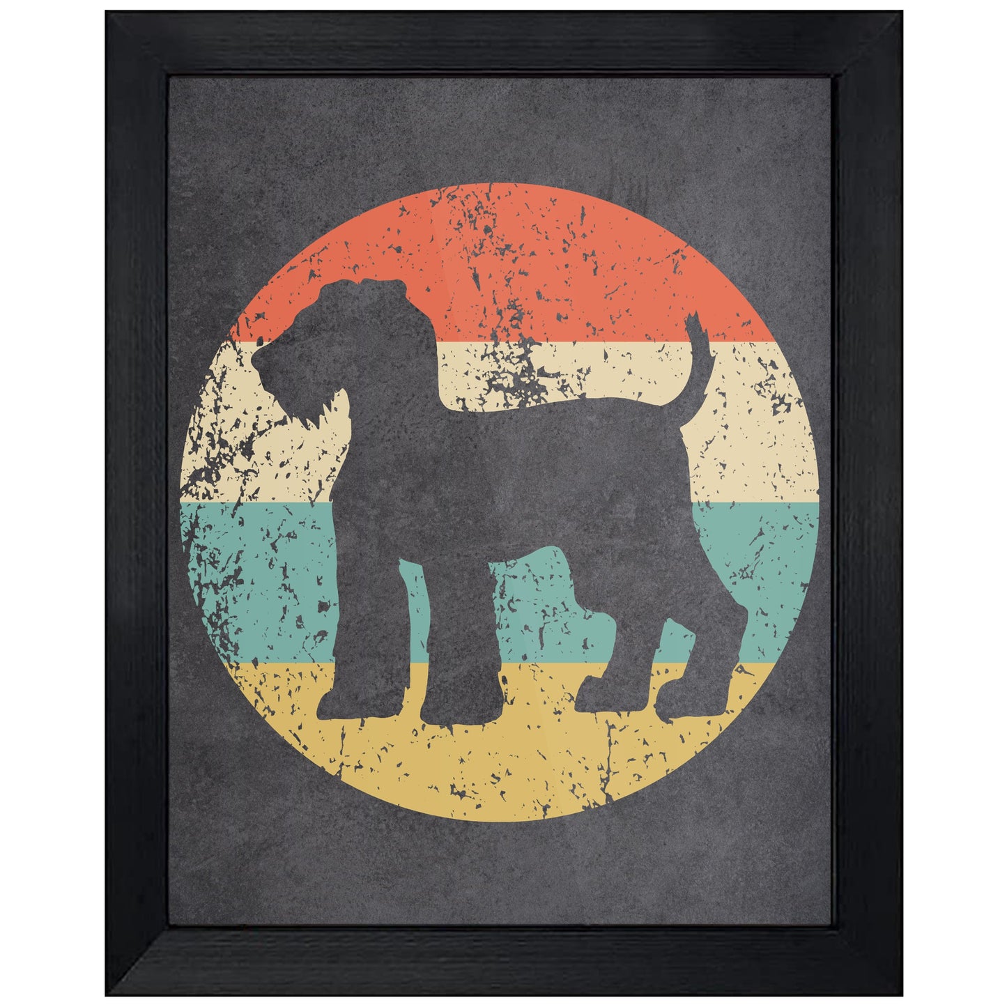 Airedale Terrier Dog Icon Retro 8"x10" Wall Art Print