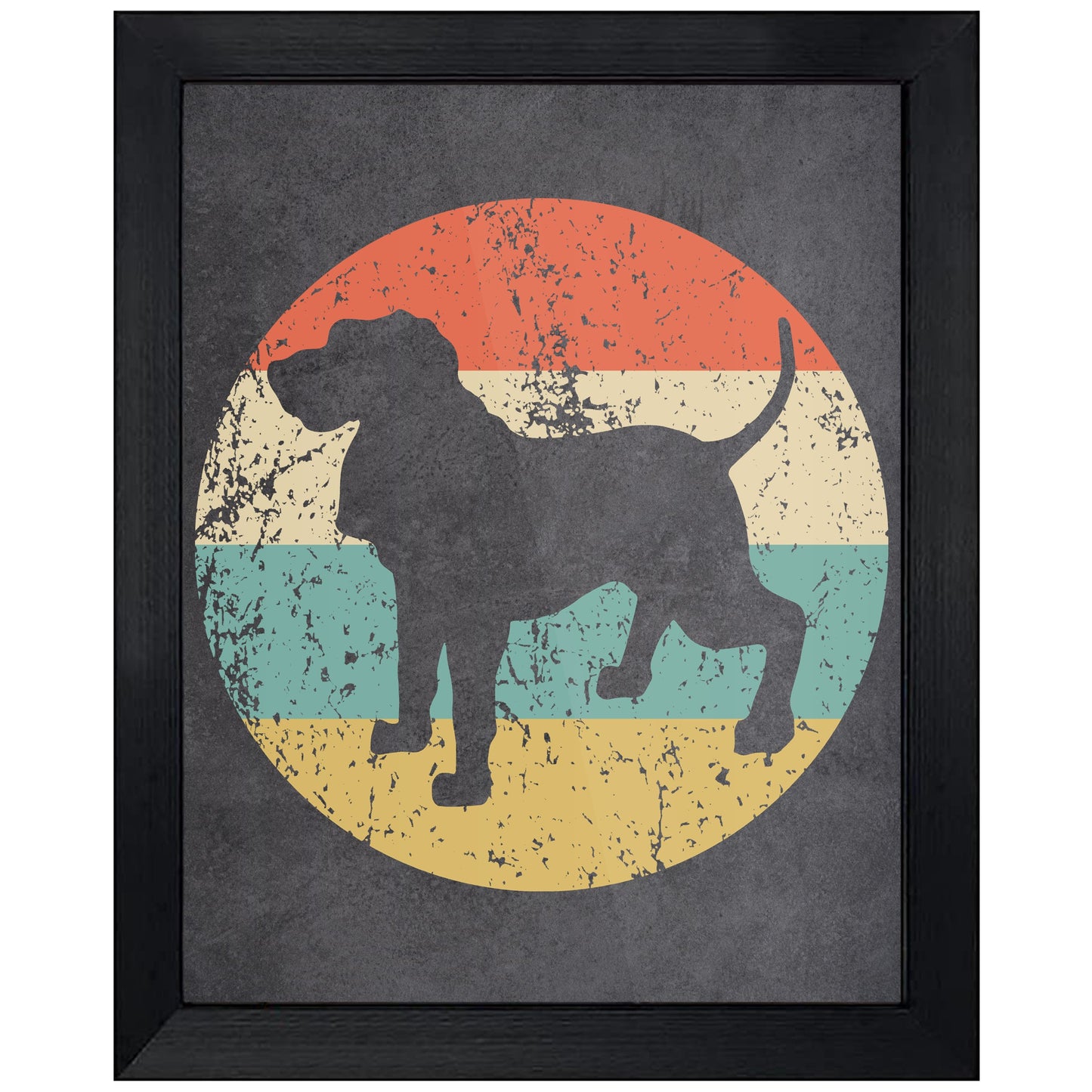 Bloodhound Dog Icon Retro 8"x10" Wall Art Print
