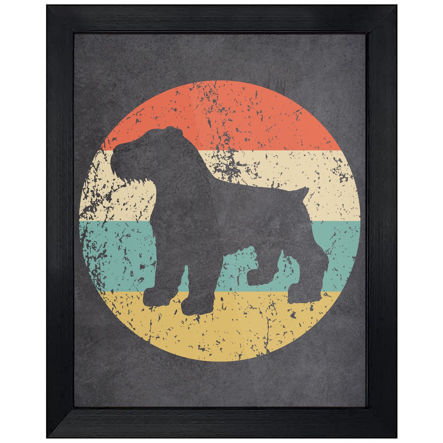 Bouvier des Flandres Dog Icon Retro 8"x10" Wall Art Print