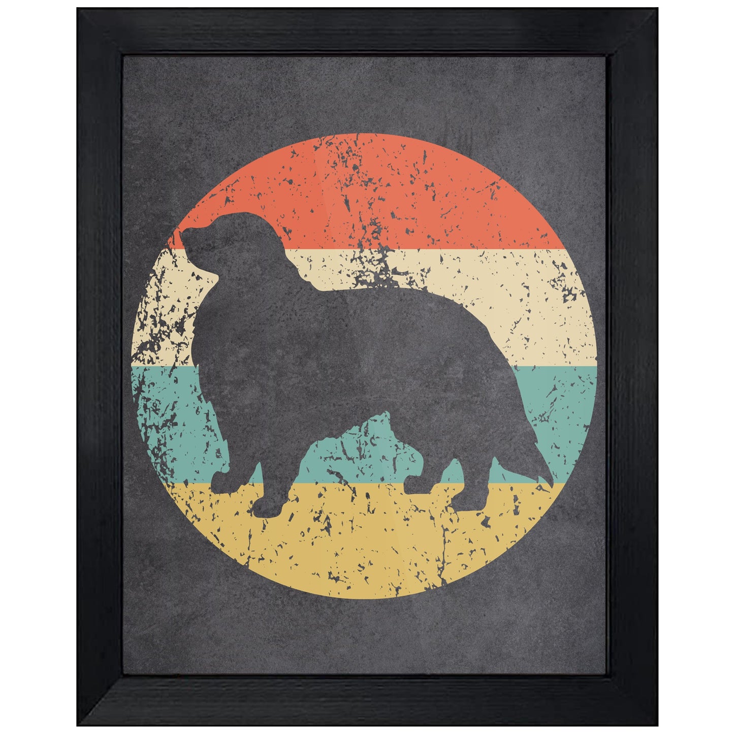 Great Pyrenees Dog Icon Retro 8"x10" Wall Art Print