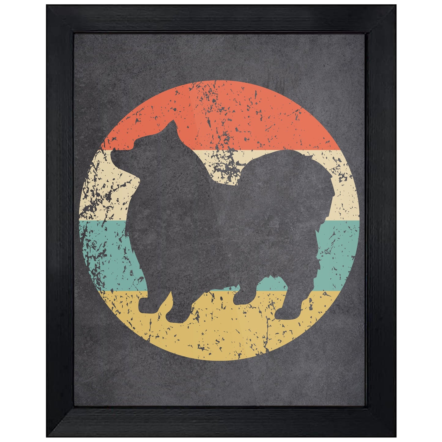 Keeshond Dog Icon Retro 8"x10" Wall Art Print