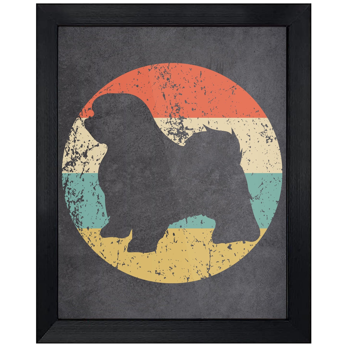 Maltese Dog Icon Retro 8"x10" Wall Art Print