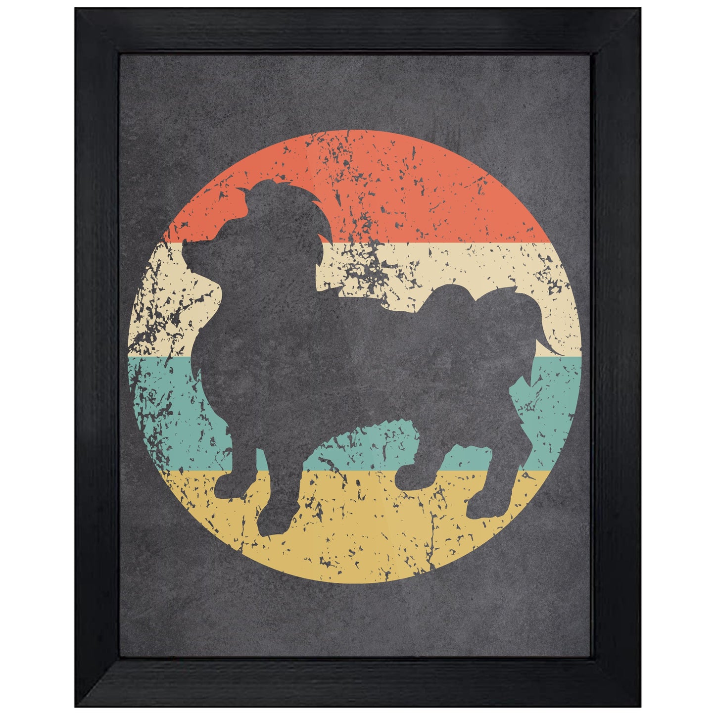 Papillon Dog Icon Retro 8"x10" Wall Art Print
