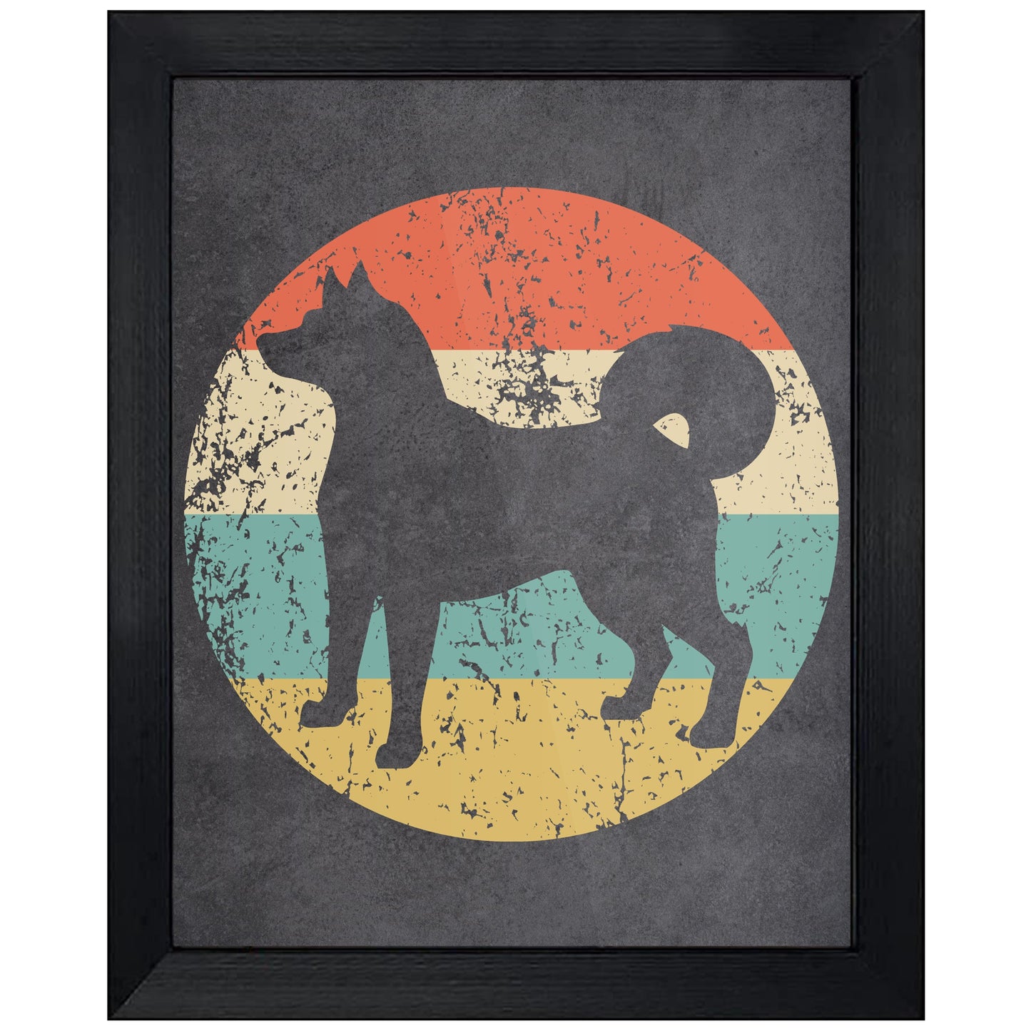 Shiba Inu Dog Icon Retro 8"x10" Wall Art Print