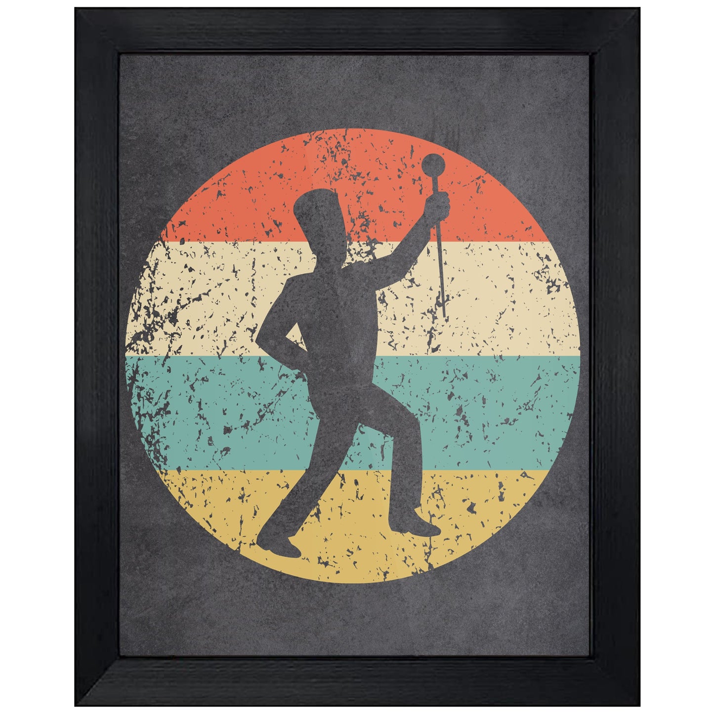 Drum Major Marching Band Icon Retro 8"x10" Wall Art Print