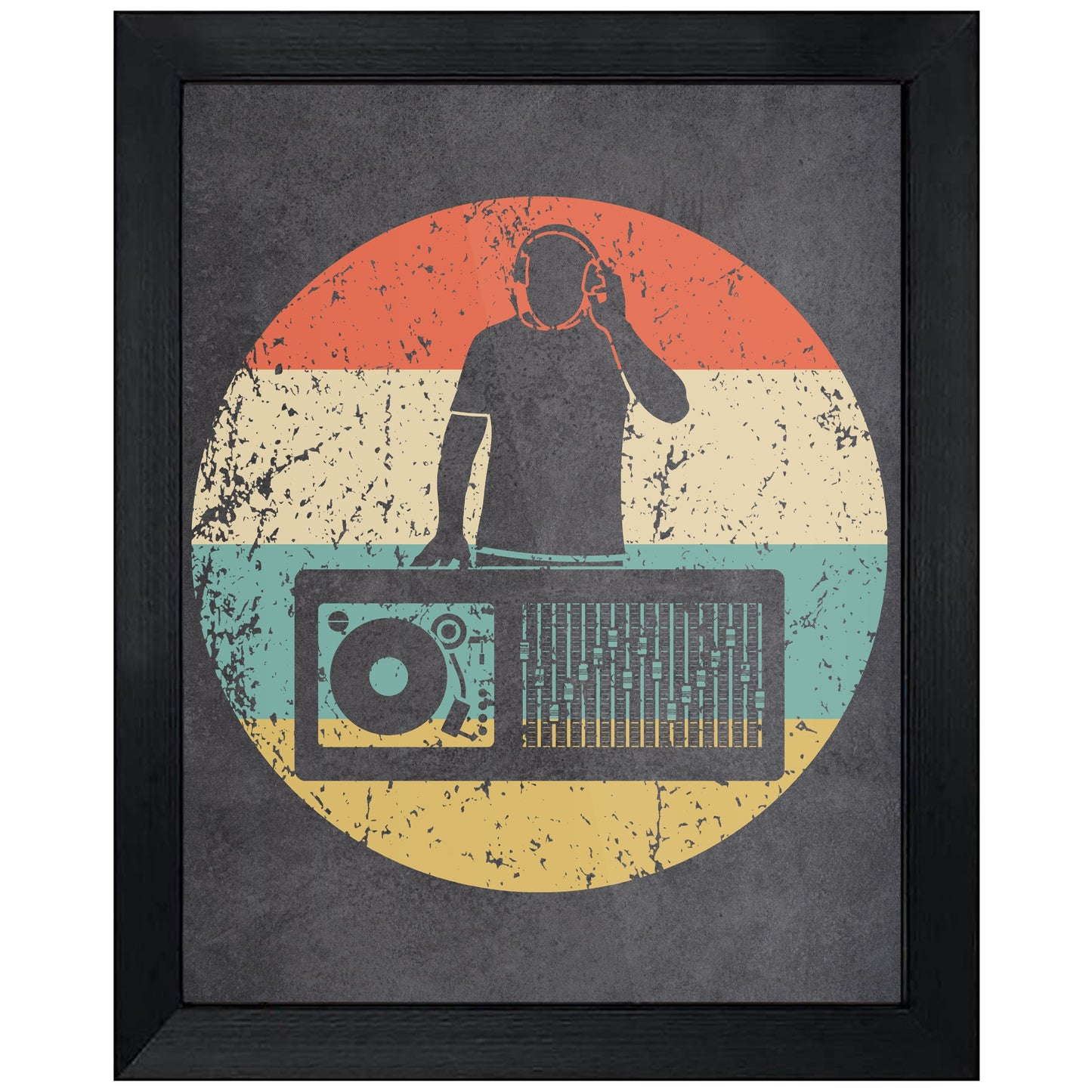 DJ Booth Disc Jockey EDM Music Icon Retro 8"x10" Wall Art Print