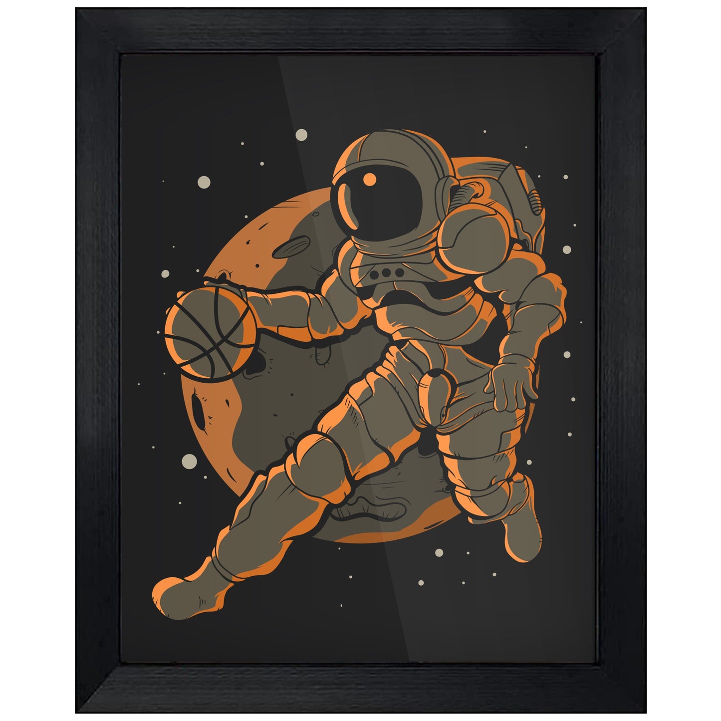Basketball Astronaut Outer Space Spaceman 8"x10" Wall Art Print