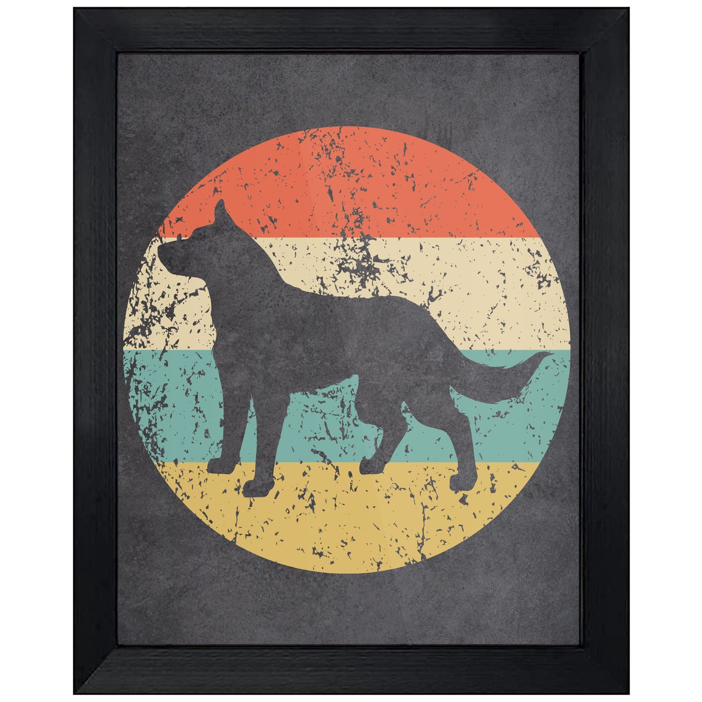 Australian Cattle Dog Icon Retro 8"x10" Wall Art Print