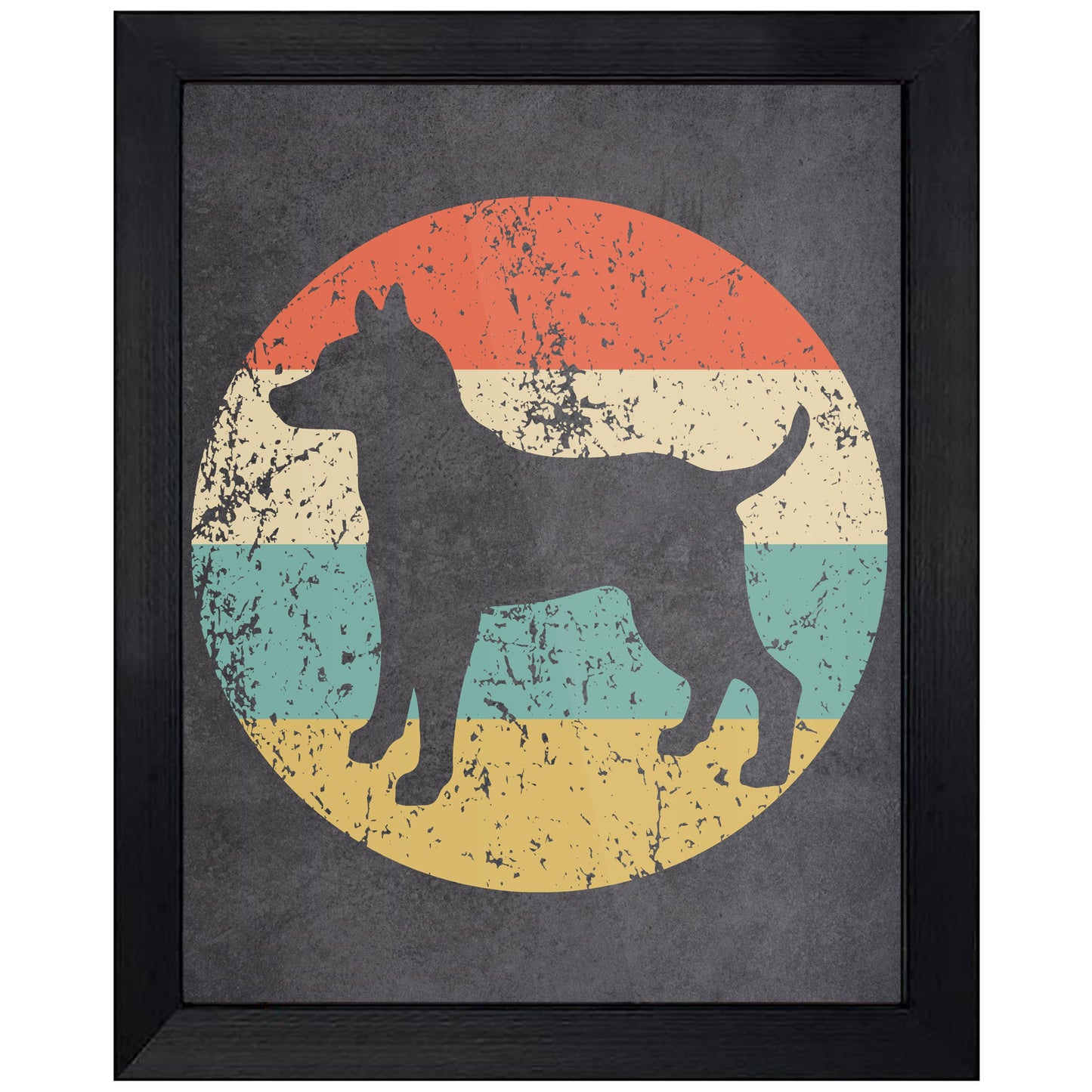 Rat Terrier Dog Icon Retro 8"x10" Wall Art Print