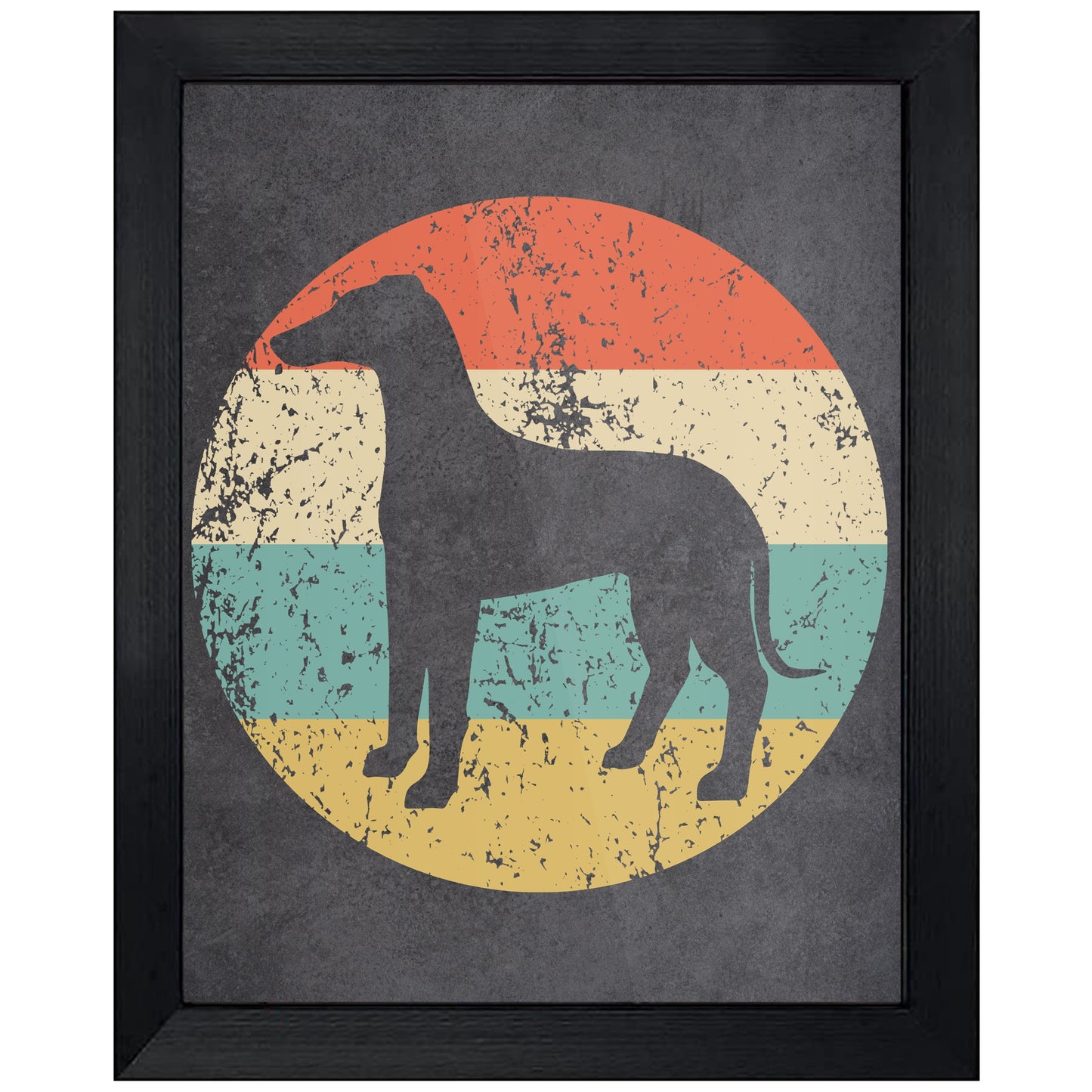 Whippet Dog Icon Retro 8"x10" Wall Art Print